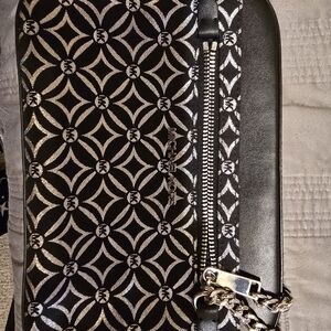 Michael Kors Black & Silver Patterned Wristlet